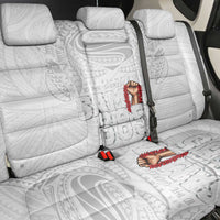 Super Samoa-Six Eight Five to The World Back Car Seat Cover Traditional Samoan Tattoo All White