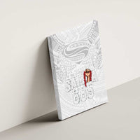 Super Samoa-Six Eight Five to The World Canvas Wall Art Traditional Samoan Tattoo All White