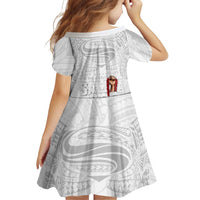 Super Samoa-Six Eight Five to The World Family Matching Mermaid Dress and Hawaiian Shirt Traditional Samoan Tattoo All White