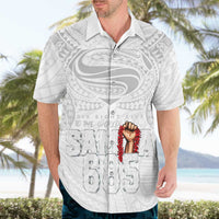 Super Samoa-Six Eight Five to The World Hawaiian Shirt Traditional Samoan Tattoo All White LT03 - Polynesian Pride