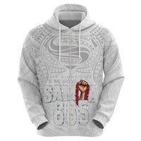 Super Samoa-Six Eight Five to The World Hoodie Traditional Samoan Tattoo All White LT03 - Polynesian Pride