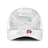 Super Samoa-Six Eight Five to The World Mesh Trucker Cap Traditional Samoan Tattoo All White LT03 One Size White White - Polynesian Pride