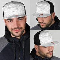 Super Samoa-Six Eight Five to The World Mesh Trucker Cap Traditional Samoan Tattoo All White