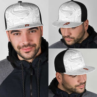 Super Samoa-Six Eight Five to The World Mesh Trucker Cap Traditional Samoan Tattoo All White LT03 - Polynesian Pride