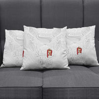 Super Samoa-Six Eight Five to The World Pillow Cover Traditional Samoan Tattoo All White