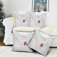 Super Samoa-Six Eight Five to The World Pillow Cover Traditional Samoan Tattoo All White