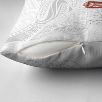 Super Samoa-Six Eight Five to The World Pillow Cover Traditional Samoan Tattoo All White