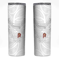 Super Samoa-Six Eight Five to The World Skinny Tumbler Traditional Samoan Tattoo All White