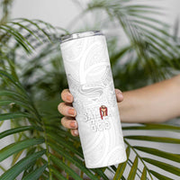 Super Samoa-Six Eight Five to The World Skinny Tumbler Traditional Samoan Tattoo All White