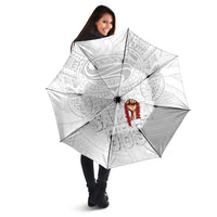 Super Samoa-Six Eight Five to The World Umbrella Traditional Samoan Tattoo All White