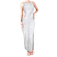 Lotu Tamaiti Samoan Art Tattoo Siapo Pattern Tank Maxi Dress LT03 Women White - Polynesian Pride