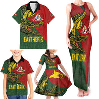 Sepik River Crocodile & Arts Festival Melanesian Pattern Family Matching Tank Maxi Dress and Hawaiian Shirt