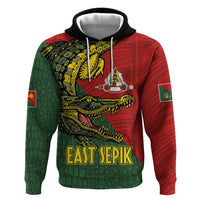 Sepik River Crocodile & Arts Festival Melanesian Pattern Zip Hoodie LT03 Pullover Hoodie Red - Polynesian Pride