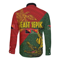 Sepik River Crocodile & Arts Festival Long Sleeve Button Shirt Bird-of-paradise Melanesian Tattoo