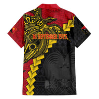 Papua New Guinea Independence Day Family Matching Off The Shoulder Long Sleeve Dress and Hawaiian Shirt Bird-of-paradise Melanesian Tattoo LT03 - Polynesian Pride