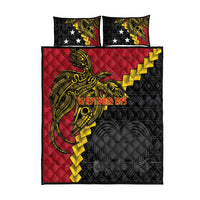 Papua New Guinea Independence Day Quilt Bed Set Bird-of-paradise Melanesian Tattoo
