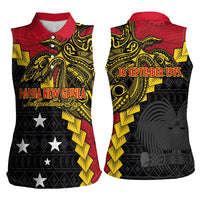 Papua New Guinea Independence Day Women Sleeveless Polo Shirt Bird-of-paradise Melanesian Tattoo