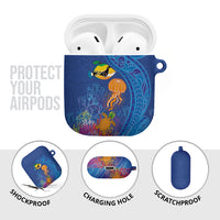 Hawaiian Funny Fruits Sea Animals AirPods Case Mango Reef Triggerfish and Pineapple Turtle and Mandarin Jellyfish