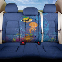 Hawaiian Funny Fruits Sea Animals Back Car Seat Cover Mango Reef Triggerfish and Pineapple Turtle and Mandarin Jellyfish