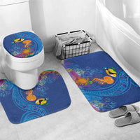 Hawaiian Funny Fruits Sea Animals Bathroom Set Mango Reef Triggerfish and Pineapple Turtle and Mandarin Jellyfish