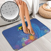 Hawaiian Funny Fruits Sea Animals Bathroom Set Mango Reef Triggerfish and Pineapple Turtle and Mandarin Jellyfish