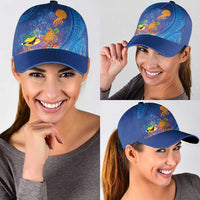 Hawaiian Funny Fruits Sea Animals Classic Cap Mango Reef Triggerfish and Pineapple Turtle and Mandarin Jellyfish
