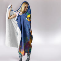 Hawaiian Funny Fruits Sea Animals Hooded Blanket Mango Reef Triggerfish and Pineapple Turtle and Mandarin Jellyfish
