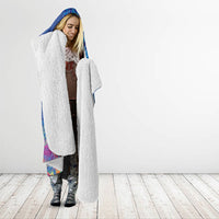 Hawaiian Funny Fruits Sea Animals Hooded Blanket Mango Reef Triggerfish and Pineapple Turtle and Mandarin Jellyfish