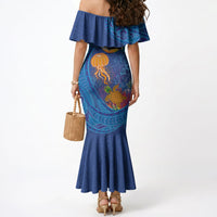 Hawaiian Funny Fruits Sea Animals Mermaid Dress Mango Reef Triggerfish and Pineapple Turtle and Mandarin Jellyfish