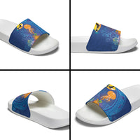 Hawaiian Funny Fruits Sea Animals Slide Sandals Mango Reef Triggerfish and Pineapple Turtle and Mandarin Jellyfish