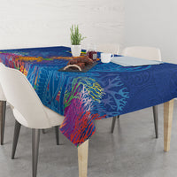 Hawaiian Funny Fruits Sea Animals Tablecloth Mango Reef Triggerfish and Pineapple Turtle and Mandarin Jellyfish