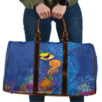Hawaiian Funny Fruits Sea Animals Travel Bag Mango Reef Triggerfish and Pineapple Turtle and Mandarin Jellyfish