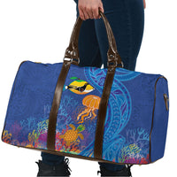 Hawaiian Funny Fruits Sea Animals Travel Bag Mango Reef Triggerfish and Pineapple Turtle and Mandarin Jellyfish