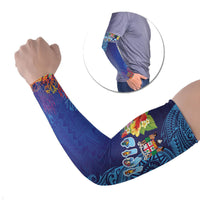 Fiji Day Arm Sleeves Coral Reef with Tapa Motifs and Hibiscus Ocean Vibe