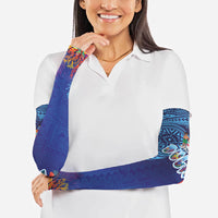 Fiji Day Arm Sleeves Coral Reef with Tapa Motifs and Hibiscus Ocean Vibe