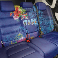 Fiji Day Back Car Seat Cover Coral Reef with Tapa Motifs and Hibiscus Ocean Vibe