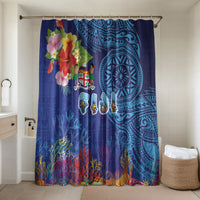 Fiji Day Bathroom Set Coral Reef with Tapa Motifs and Hibiscus Ocean Vibe