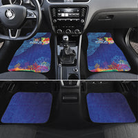 Fiji Day Car Mats Coral Reef with Tapa Motifs and Hibiscus Ocean Vibe