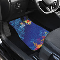 Fiji Day Car Mats Coral Reef with Tapa Motifs and Hibiscus Ocean Vibe