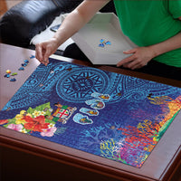 Fiji Day Puzzle Coral Reef with Tapa Motifs and Hibiscus Ocean Vibe