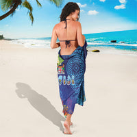 Fiji Day Sarong Coral Reef with Tapa Motifs and Hibiscus Ocean Vibe