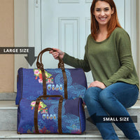 Fiji Day Travel Bag Coral Reef with Tapa Motifs and Hibiscus Ocean Vibe