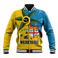 Malampa Fiji Day Baseball Jacket Tapa and Melanesian Patterns with Coat of Arms