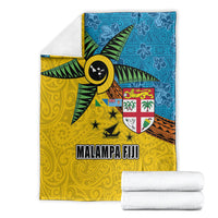 Malampa Fiji Day Blanket Tapa and Melanesian Patterns with Coat of Arms