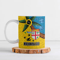 Malampa Fiji Day Ceramic Mug Tapa and Melanesian Patterns with Coat of Arms