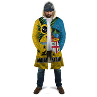 Malampa Fiji Day Cloak Tapa and Melanesian Patterns with Coat of Arms