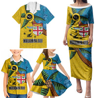 Malampa Fiji Day Family Matching Puletasi and Hawaiian Shirt Tapa and Melanesian Patterns with Coat of Arms