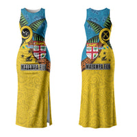 Malampa Fiji Day Family Matching Tank Maxi Dress and Hawaiian Shirt Tapa and Melanesian Patterns with Coat of Arms