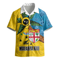 Malampa Fiji Day Kid Hawaiian Shirt Tapa and Melanesian Patterns with Coat of Arms