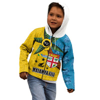 Malampa Fiji Day Kid Hoodie Tapa and Melanesian Patterns with Coat of Arms